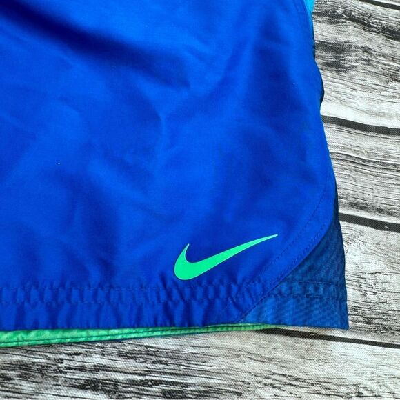 Nike Men's Pull-On Swim Trunks Board Shorts Bright Blue Green S SM Small Logo - Picture 6 of 11